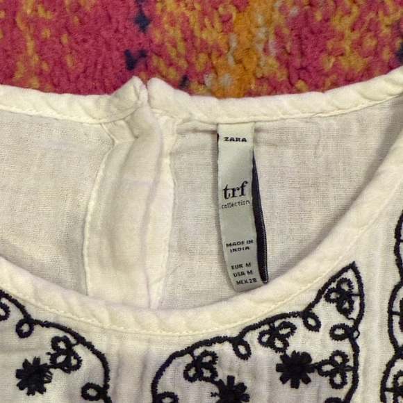 Zara White and Black Embroidered Top - Picture 2 of 7